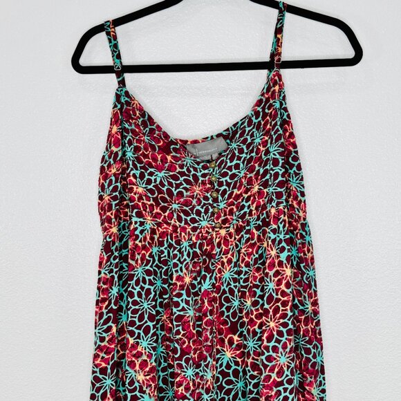 Anthropologie Women's Printed Smocked Button Front Lounge Jumpsuit  SZ LG - Picture 2 of 15